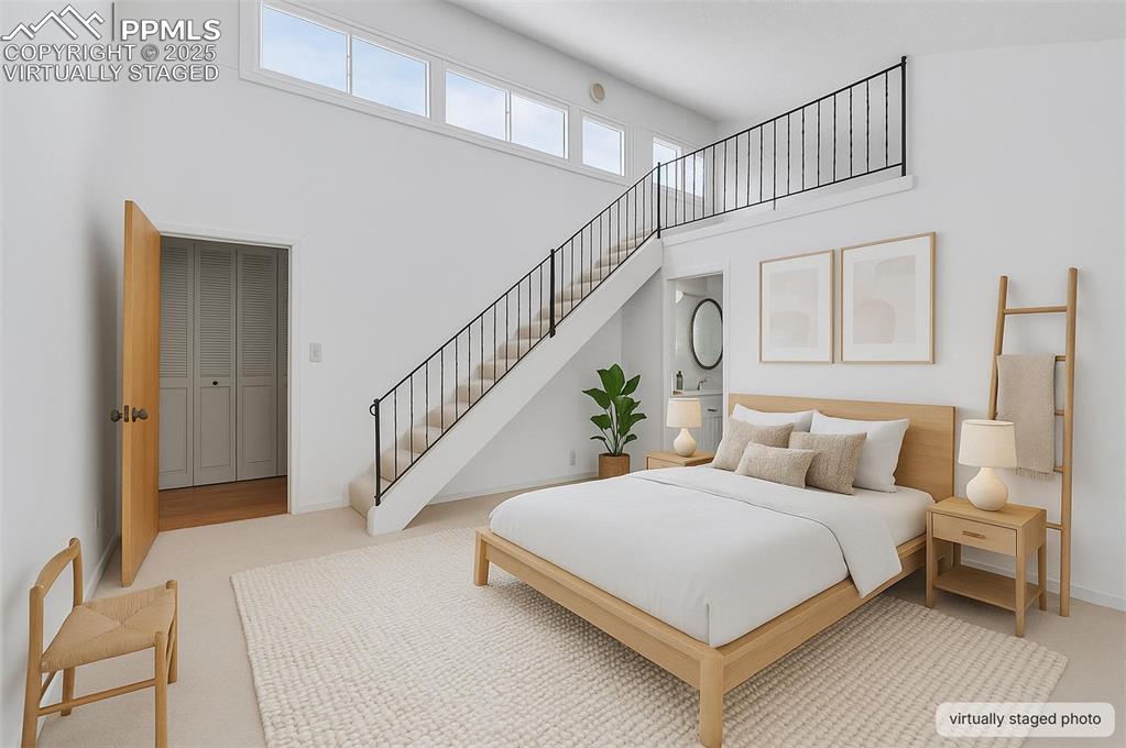 Virtually staged primary bedroom