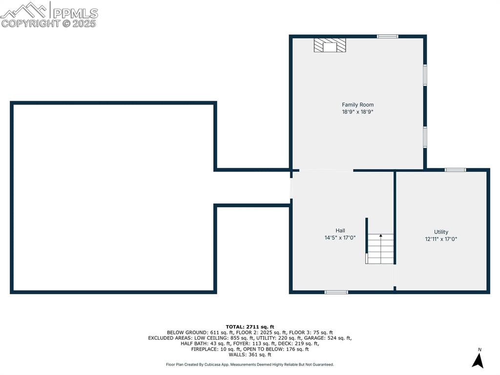 Crawl space on the left is an approximation