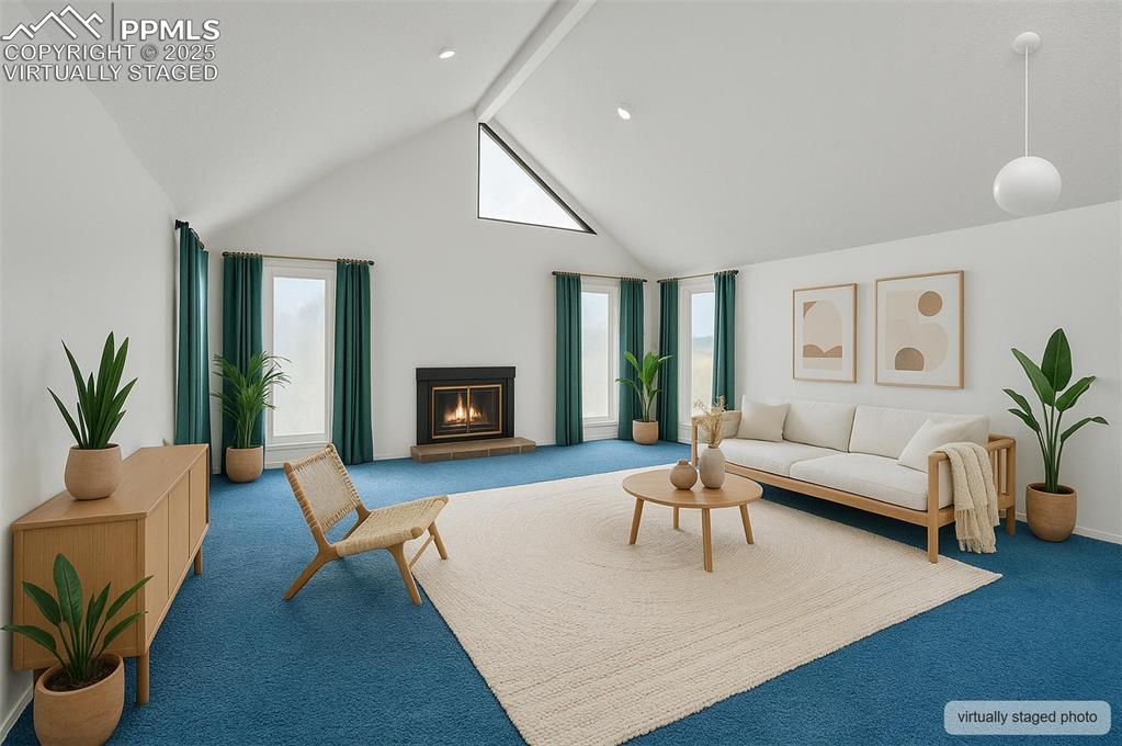 virtually staged living room