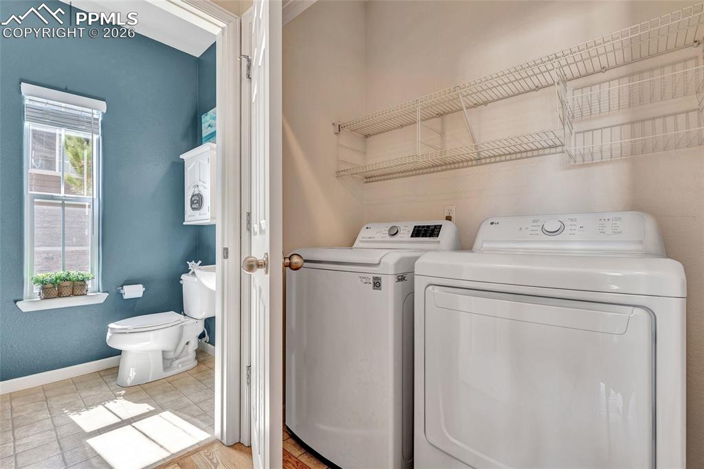 Laundry on main level with matched washer and dryer