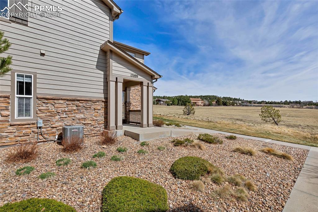 Corner unit with paved walking path