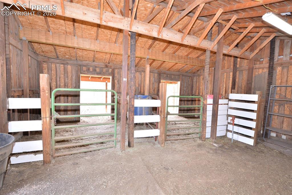 Two separate horse stalls