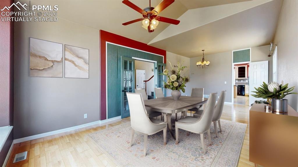 Virtually Staged dining room