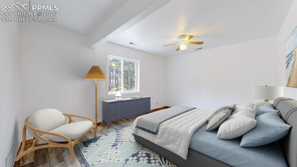 Virtually Staged bedroom 4 in the basement