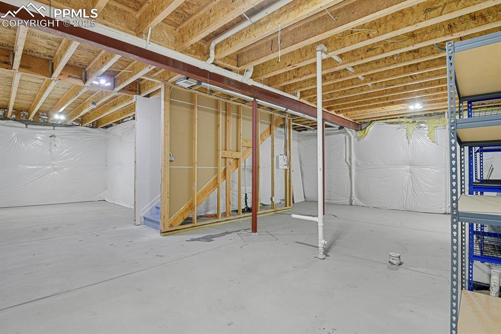 View of unfinished basement