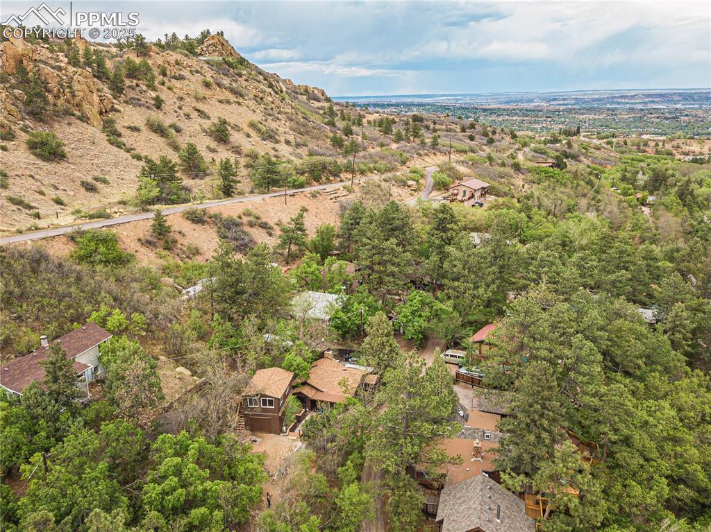 Aerial view of property and surrounding area