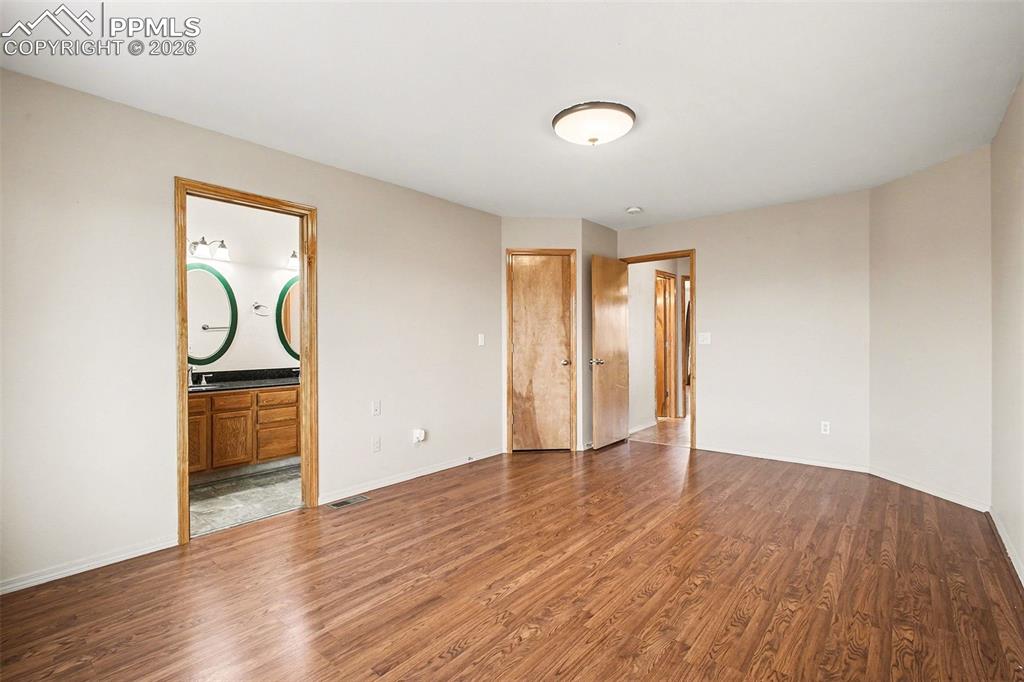 Primary bedroom with walk in closet