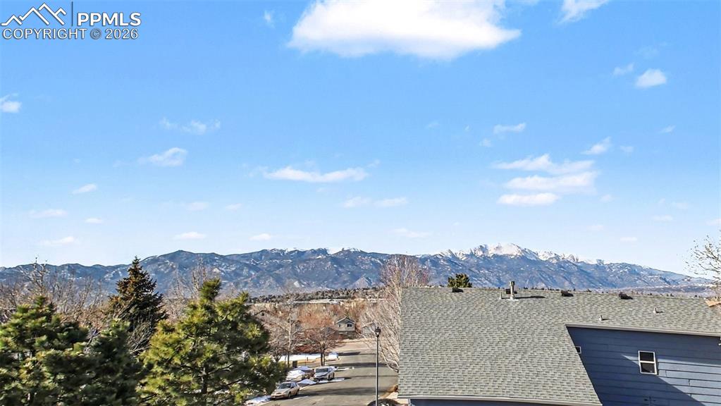 Mountain view from primary bedroom