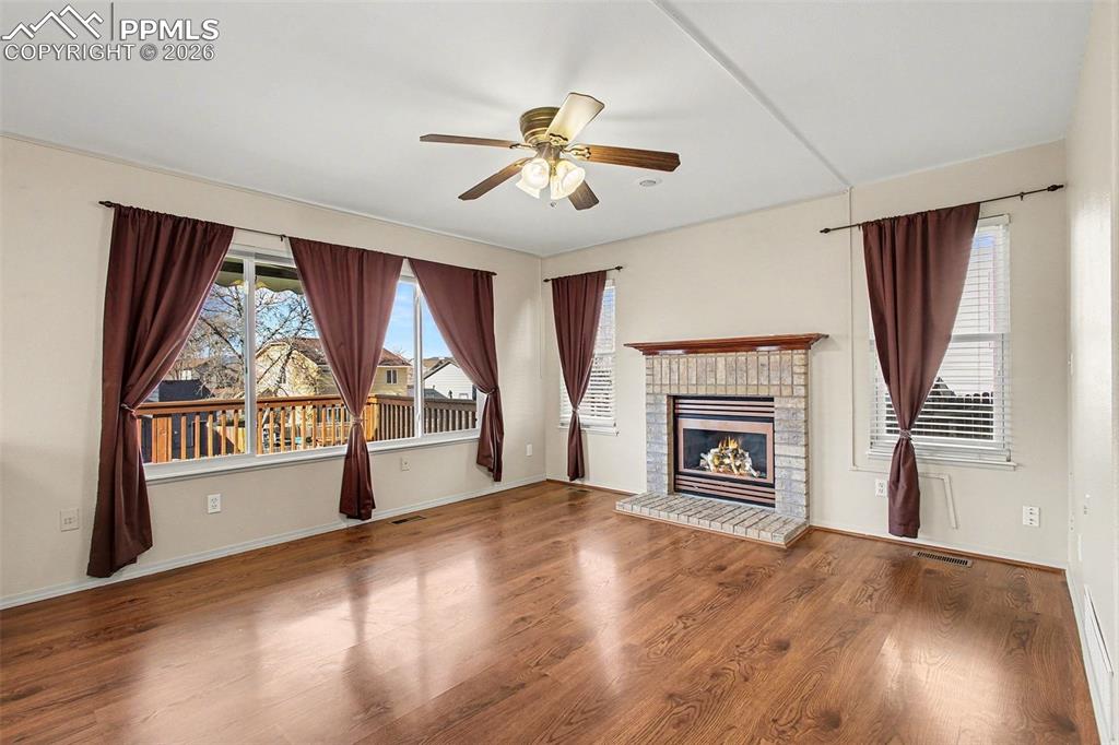 Living room with fireplace