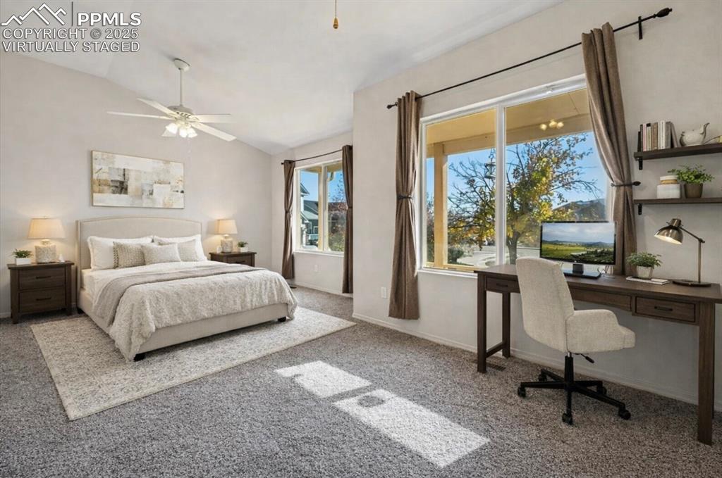 Virtually staged upstairs secondary bedroom/office