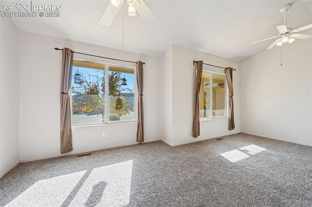 Secondary bedroom on main main level - lots of light with two large windows.