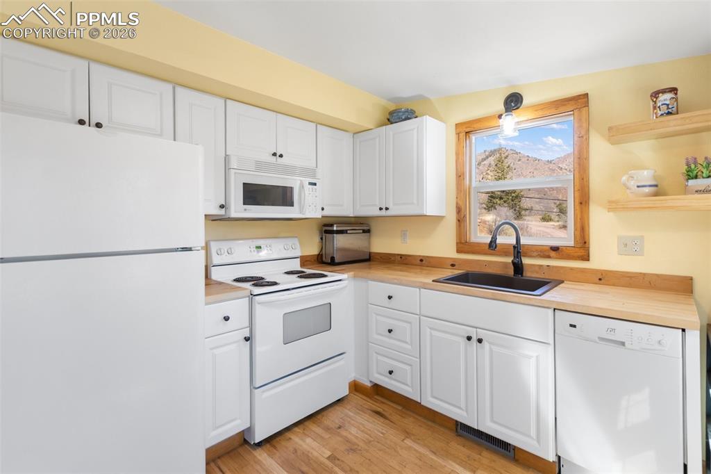 Kitchen with butcher block counters