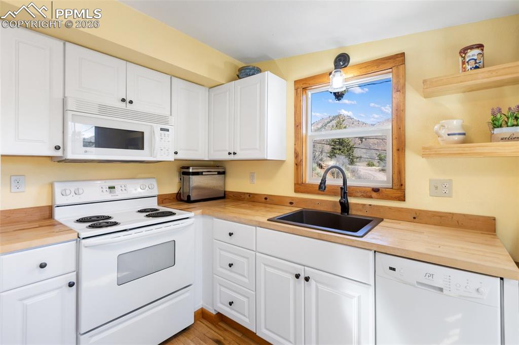 Kitchen with butcher block counters