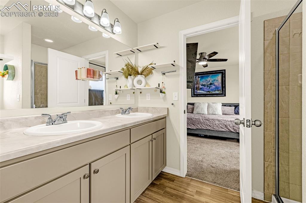 Primary Bathroom Facing the Bedroom