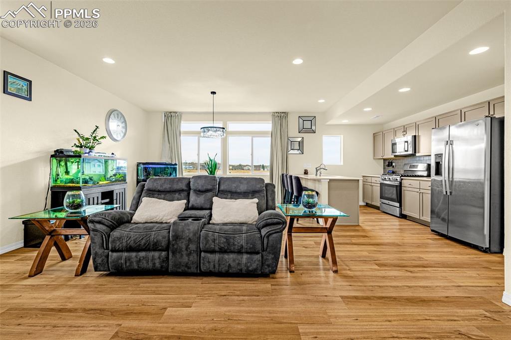 going upstairs to the Main Floor entering the Family Room