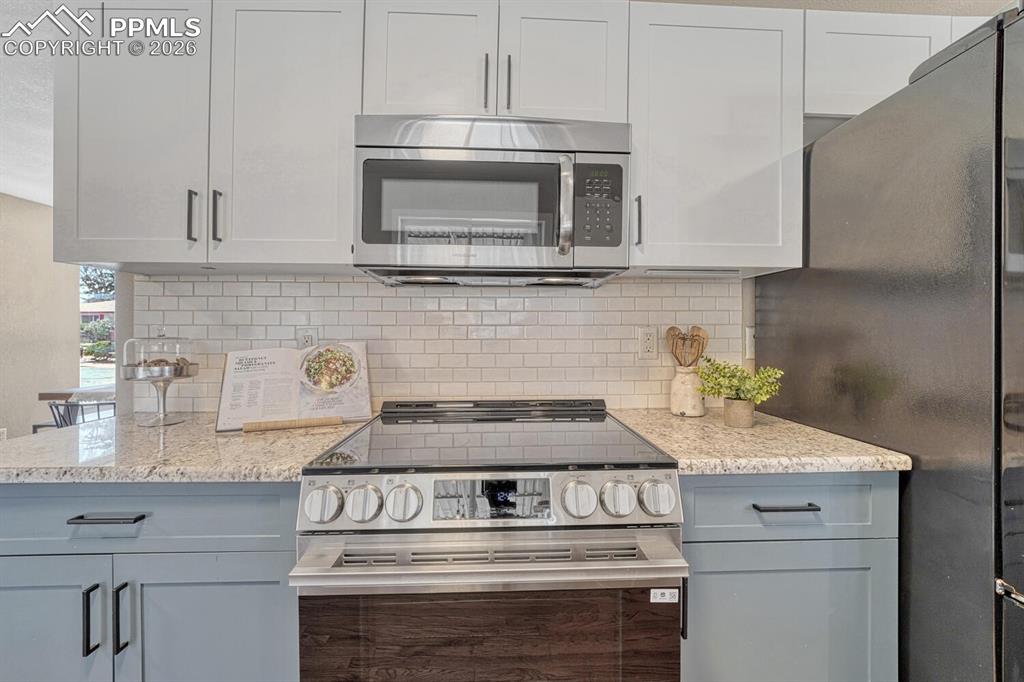 Stainless steel appliances.