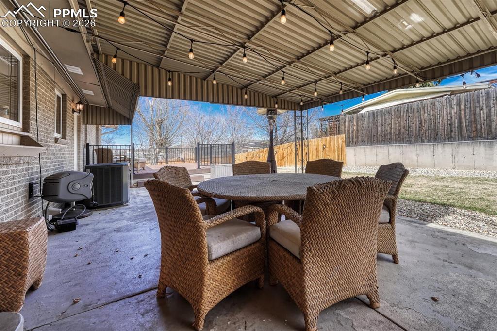 Covered patio off kitchen