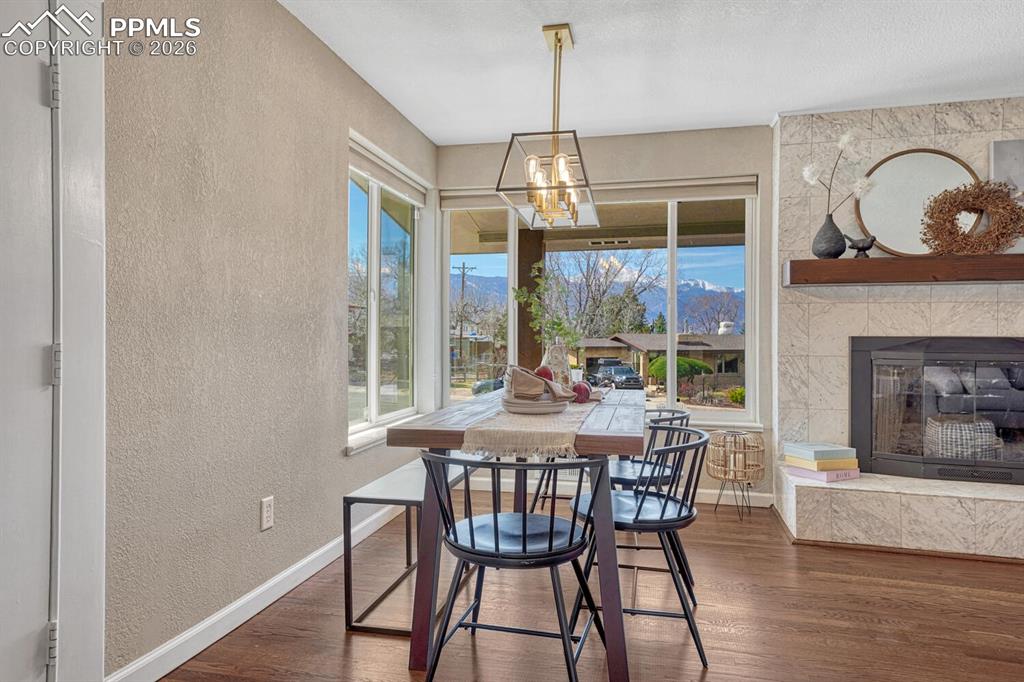 MOUNTAIN VIEWS from the dining room window.