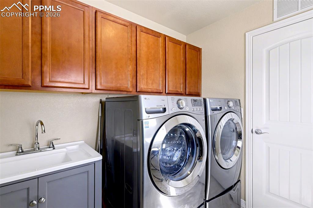 Laundry conveniently located on the upper level, lots of space!