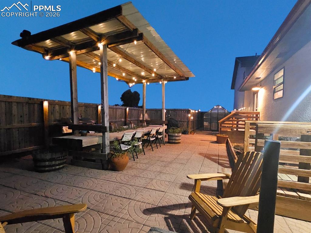 Pavestone Deck at Night