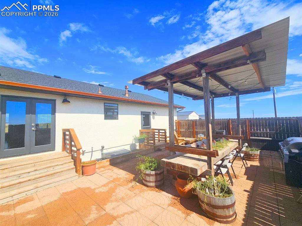 Entertaining with this spacious deck and Cedar Table