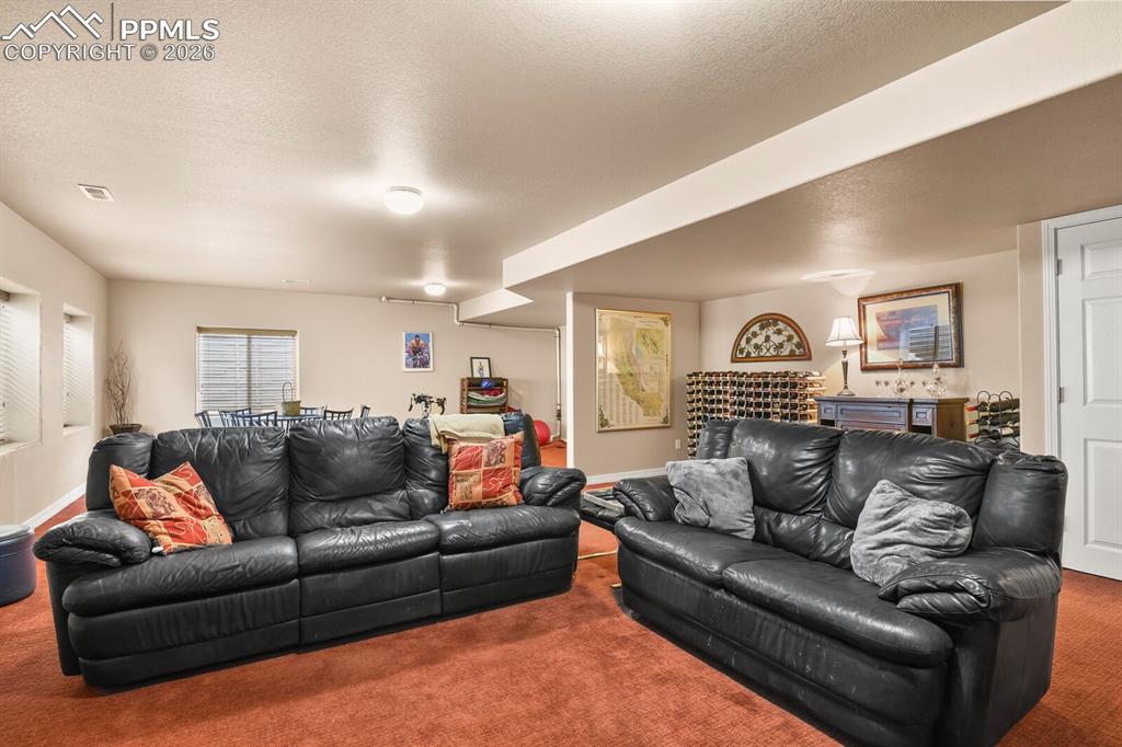 Another view of the Family Room area with carpet flooring.