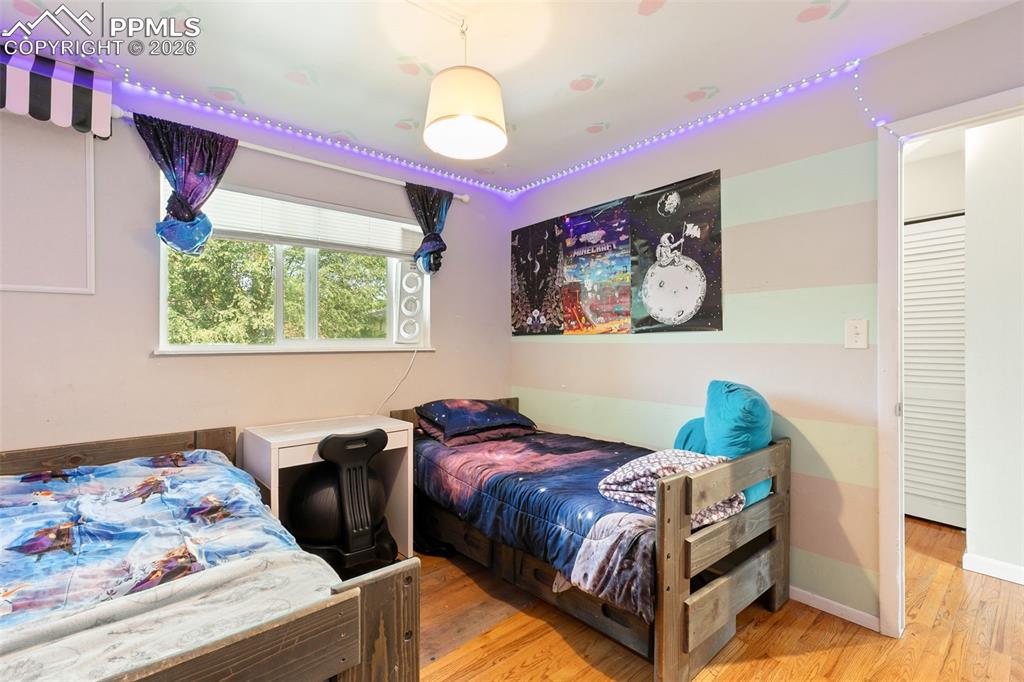 Bedroom featuring wood finished floors