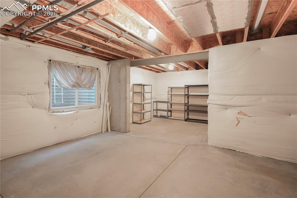 View of below grade area