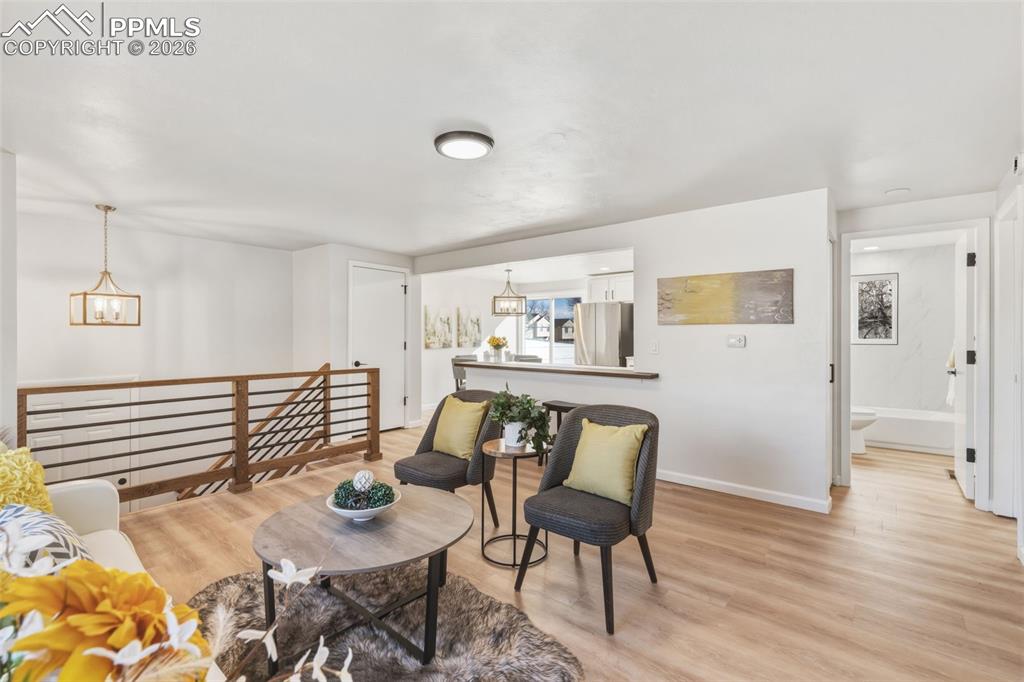 Seamless living-to-kitchen flow