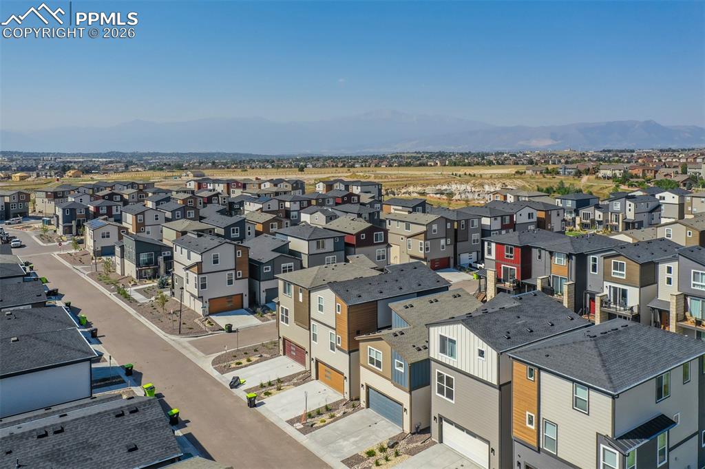 Aerial perspective of suburban area