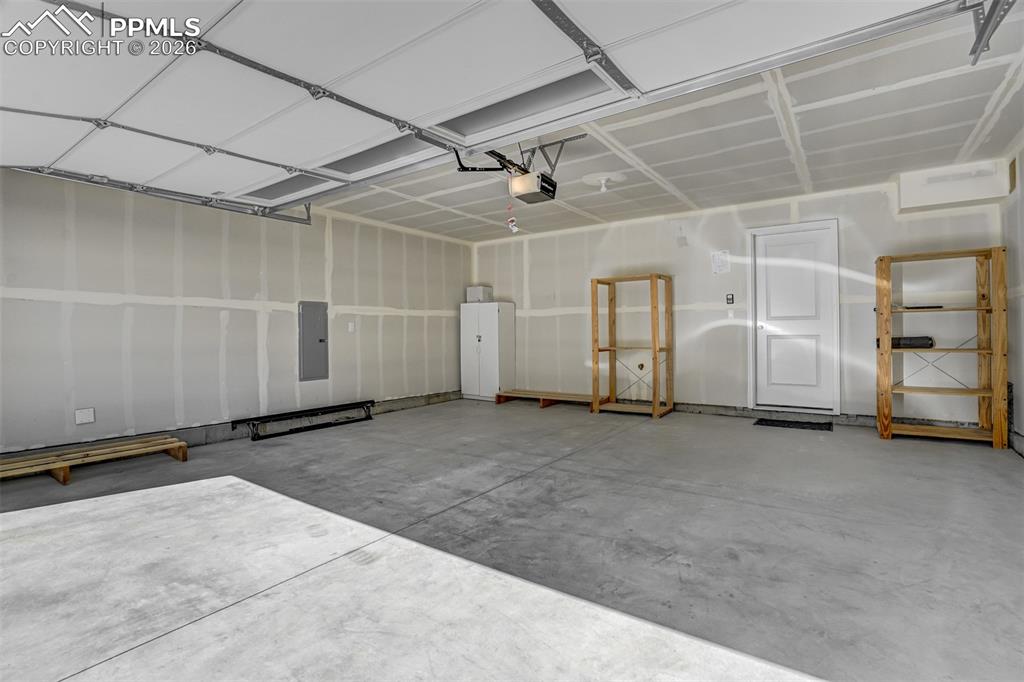 Garage with electric panel