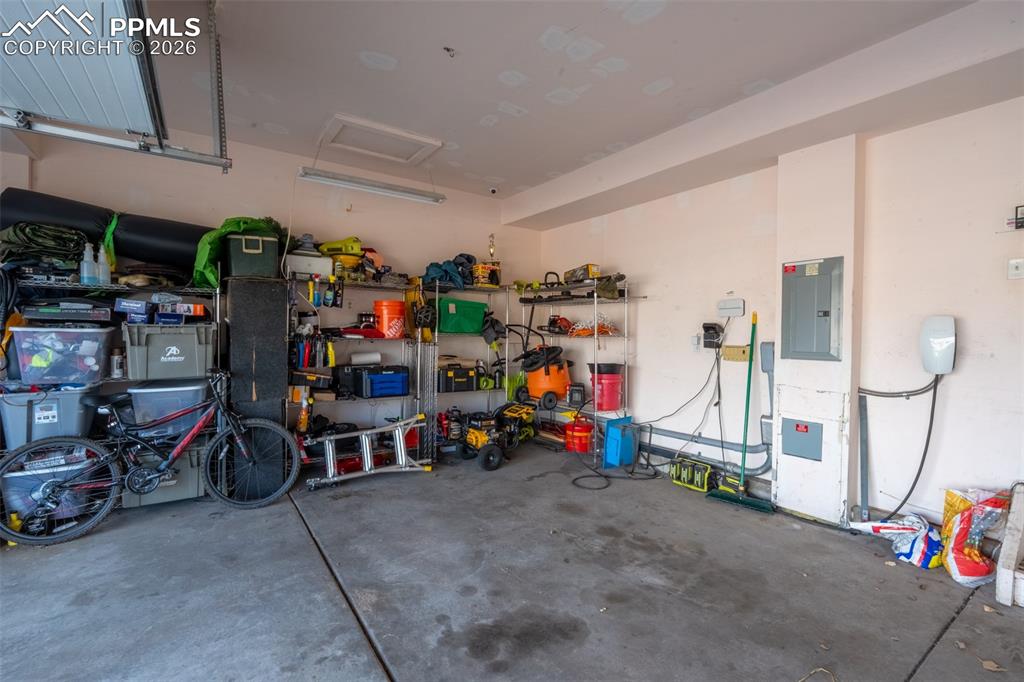 2 car garage with level 2 EV charger