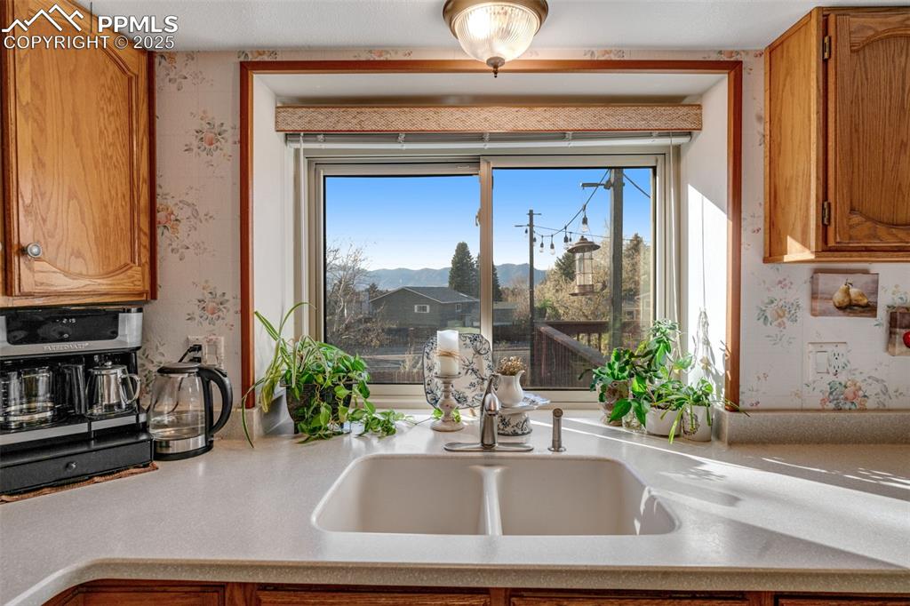 Mountain views from the sink. 