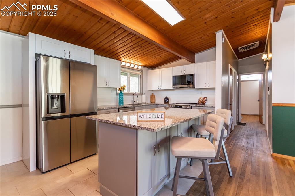 Island with storage all around.