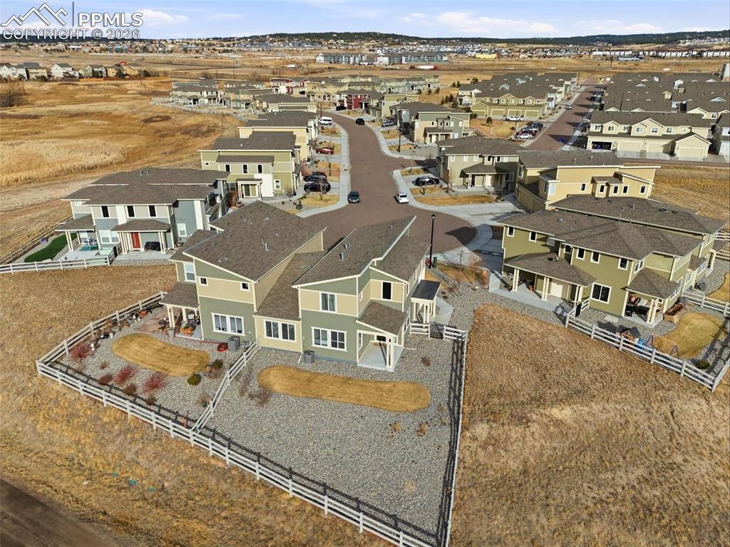 Aerial view of residential area