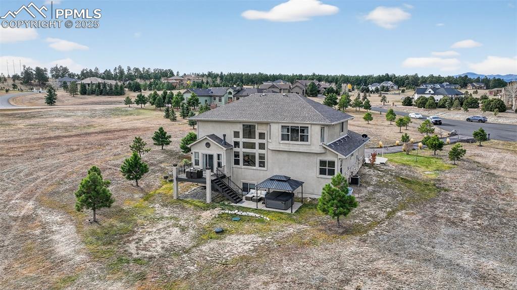 Aerial perspective of suburban area