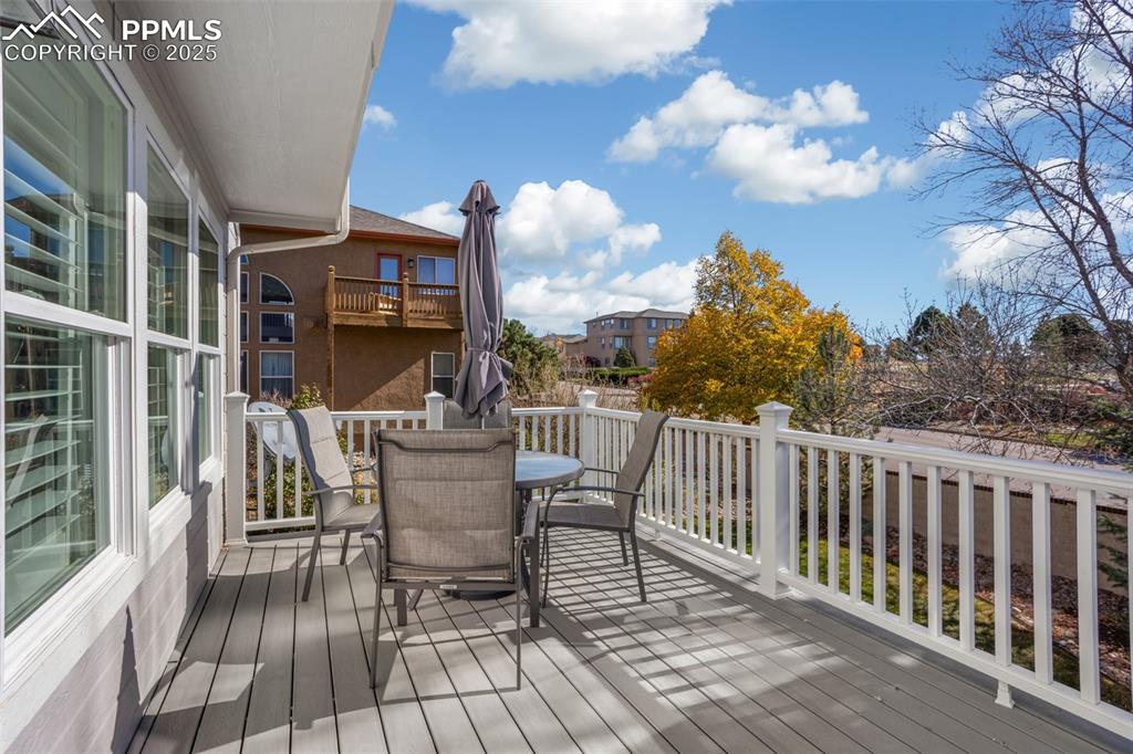 Wooden terrace with outdoor dining area