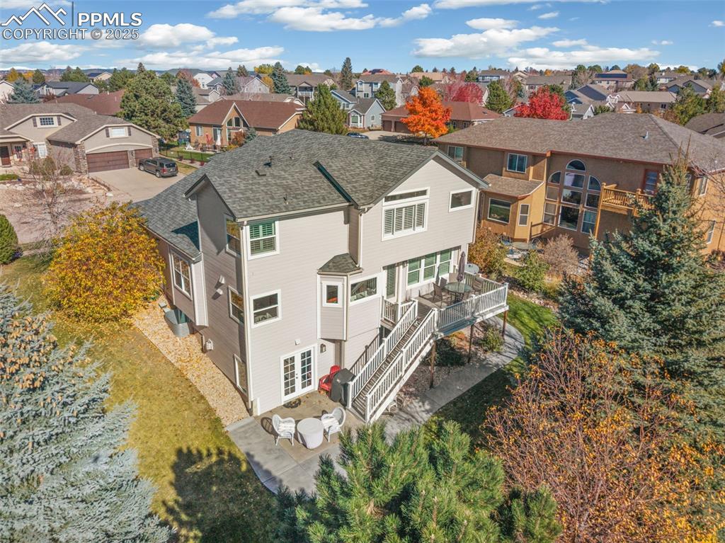 Aerial perspective of suburban area
