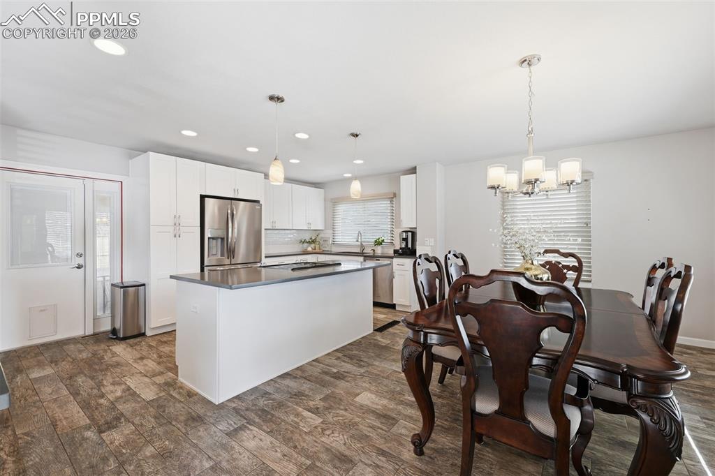 Large kitchen with island and nook area