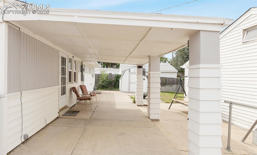 Large covered back patio.