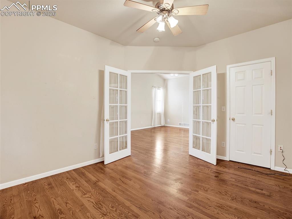 French door entry into Bedroom #3