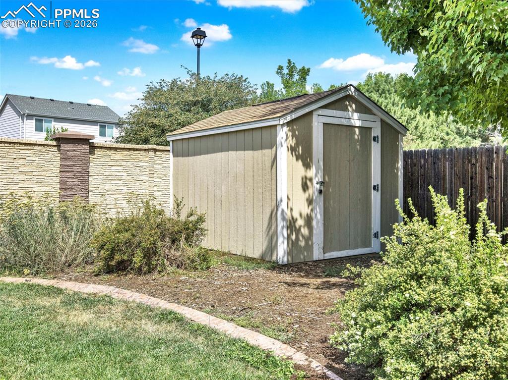 Storage shed in back yard