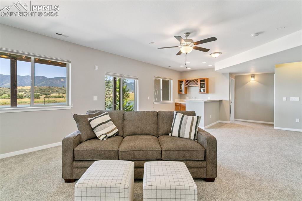 Family Room Overlooking the Wet Bar