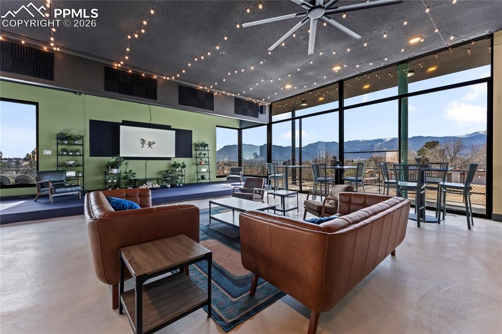 Golf clubhouse across the street