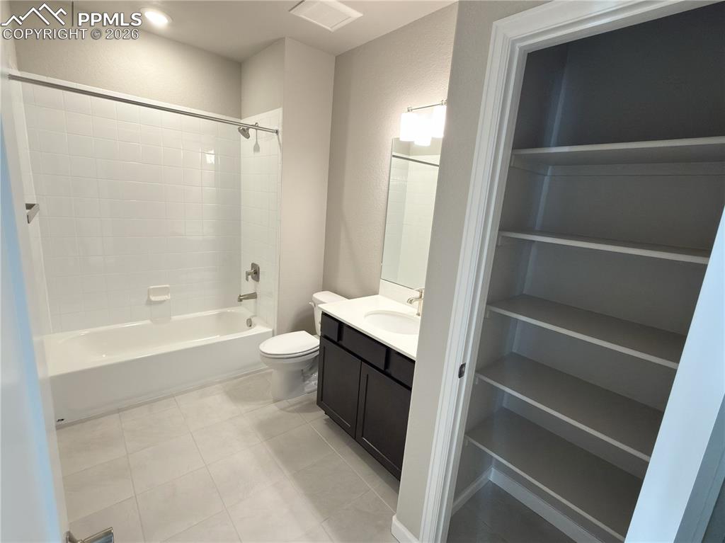 Full Bathroom on the lower level with linen closet!
