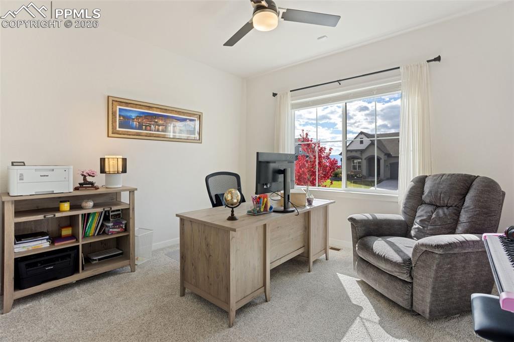 Second bedroom/office main level front of home