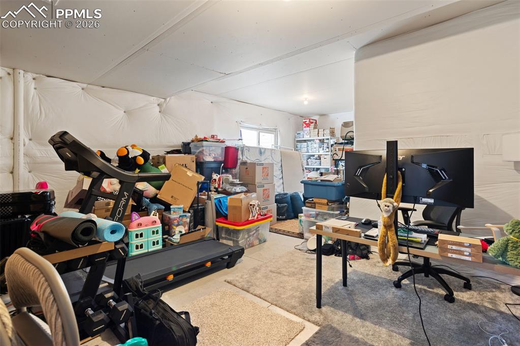 Unfinished storage area pre-plumbed for bath; can be finished into a junior suite