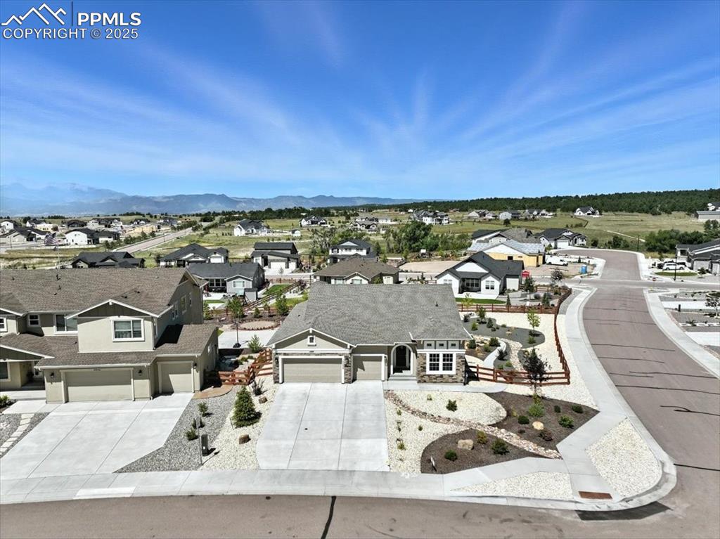 Aerial view of residential area