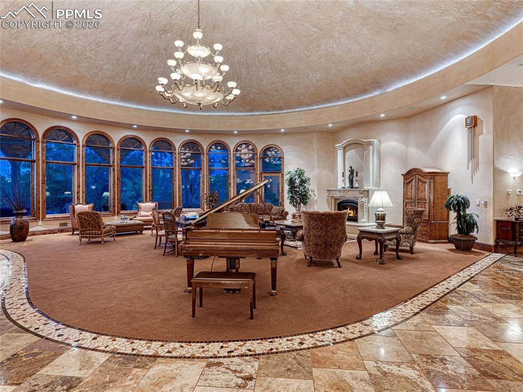 40' Domed Great Room is the center of the residence.