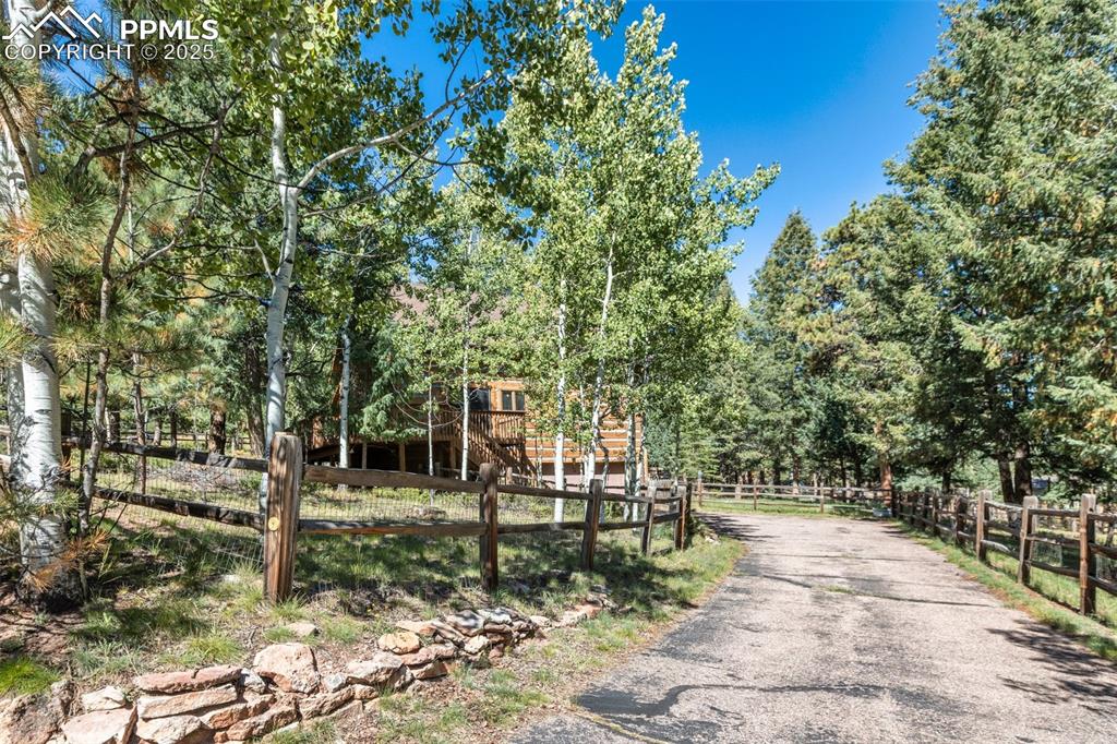 Looking at the driveway from Pinto Drive